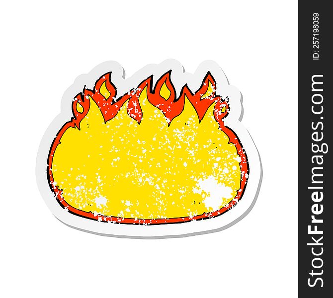 retro distressed sticker of a cartoon fire border