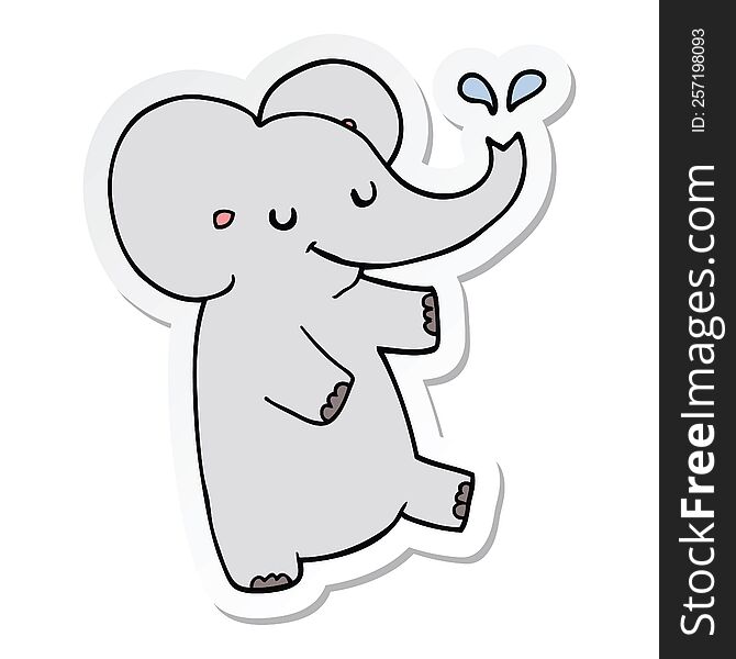 Sticker Of A Cartoon Dancing Elephant