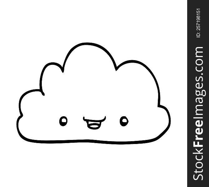 cartoon tiny happy cloud