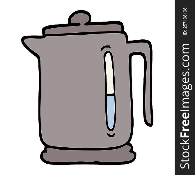 hand drawn doodle style cartoon kettle
