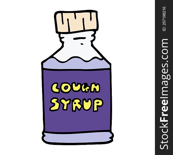 cartoon doodle cough syrup