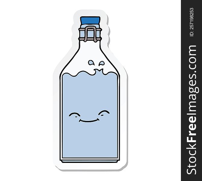 sticker of a cartoon old water bottle