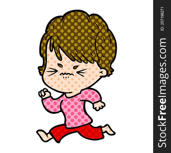 cartoon frustrated woman. cartoon frustrated woman