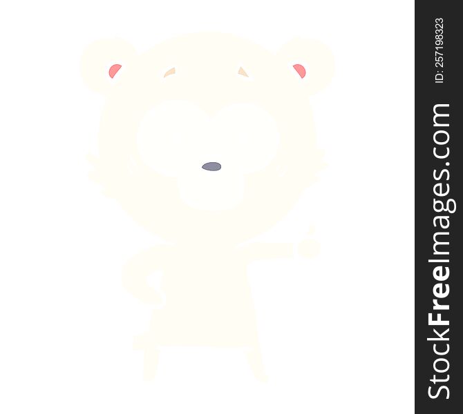 Nervous Polar Bear Flat Color Style Cartoon