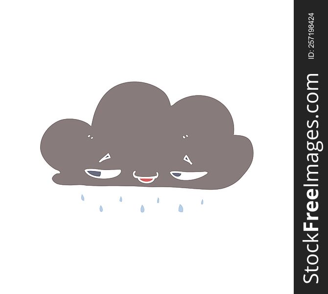 Flat Color Style Cartoon Rain Cloud