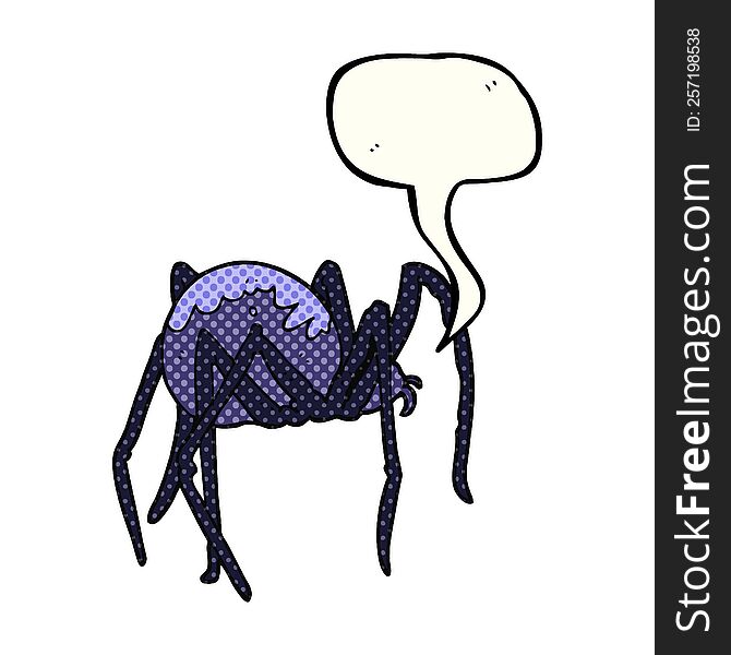 comic book speech bubble cartoon creepy spider