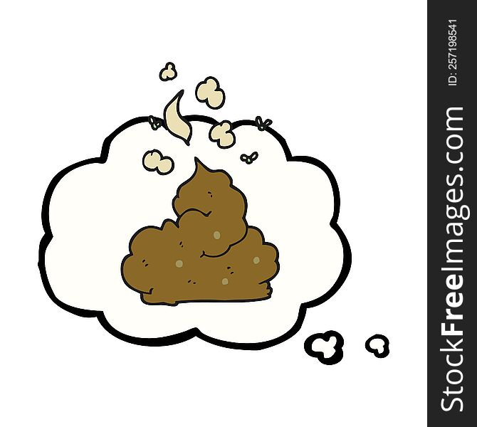 freehand drawn thought bubble cartoon gross poop