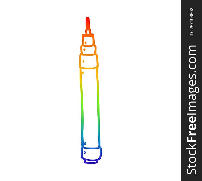 Rainbow Gradient Line Drawing Cartoon Pen