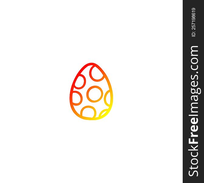 Warm Gradient Line Drawing Cartoon Painted Easter Egg