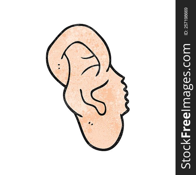 freehand textured cartoon ear