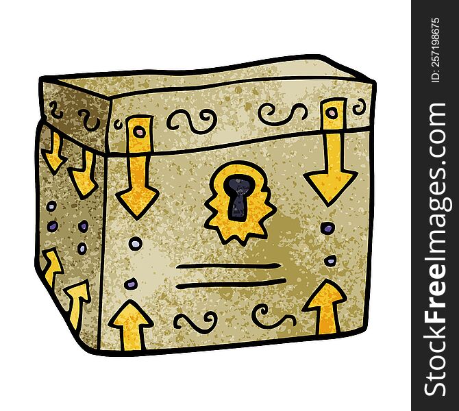 cartoon doodle treasure chest