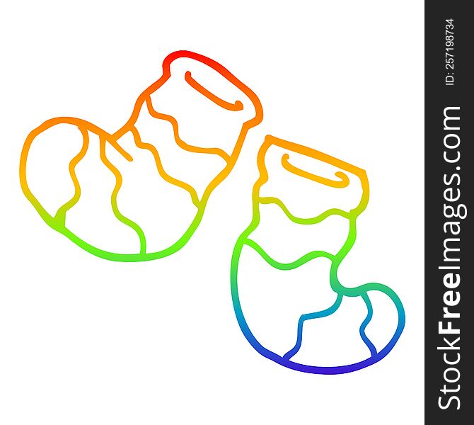 rainbow gradient line drawing cartoon socks