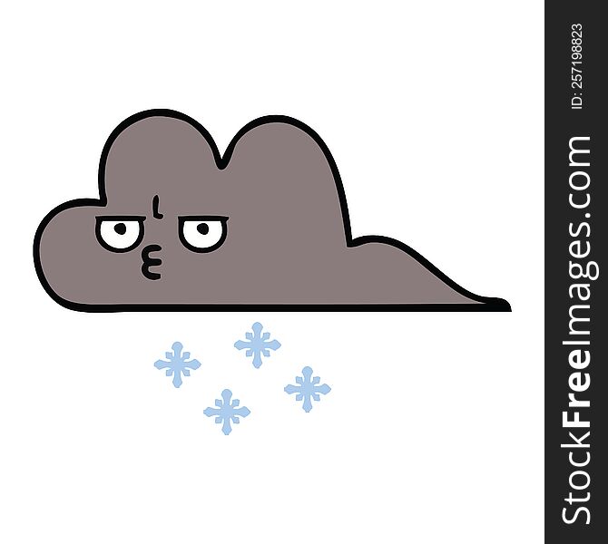 cute cartoon of a storm snow cloud