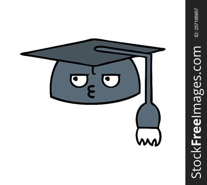 cute cartoon of a graduation hat. cute cartoon of a graduation hat