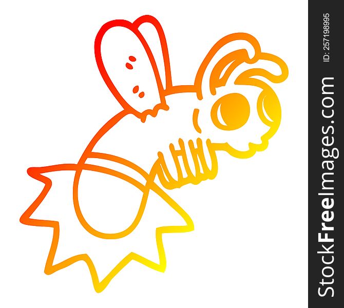 Warm Gradient Line Drawing Cartoon Glow Bug