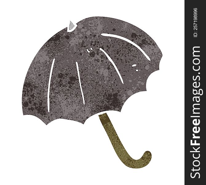 freehand retro cartoon umbrella