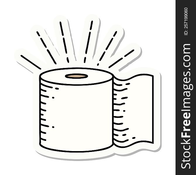 sticker of a tattoo style toilet paper