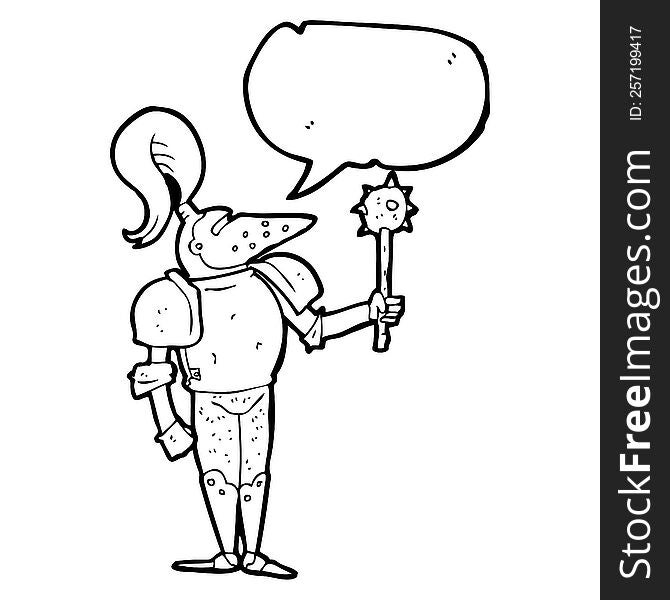 Speech Bubble Cartoon Medieval Knight