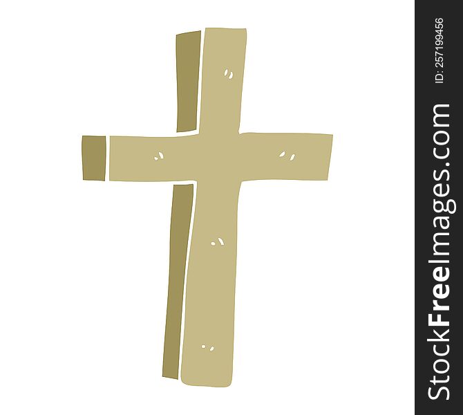 Cartoon Doodle Wooden Cross