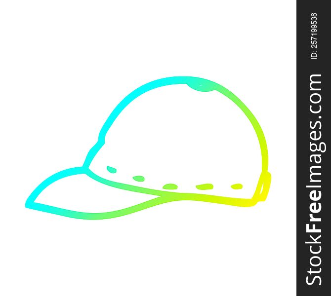 cold gradient line drawing of a cartoon cap