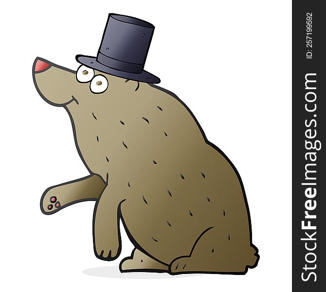 Cartoon Bear In Top Hat