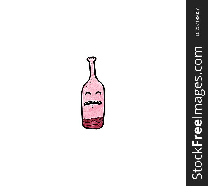 Red Wine Bottle Cartoon Character