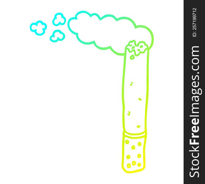 Cold Gradient Line Drawing Cartoon Cigarette