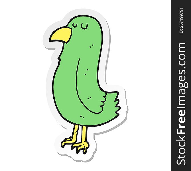 sticker of a cartoon parrot
