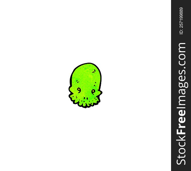 Cartoon Glowing Green Skull