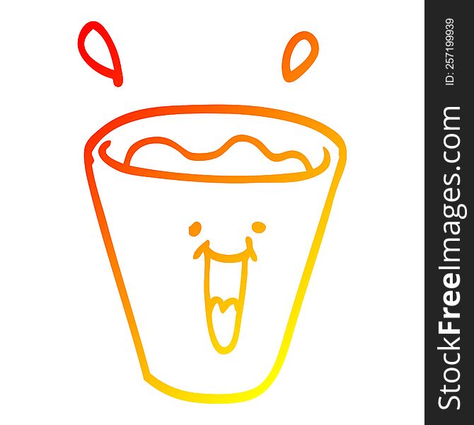 Warm Gradient Line Drawing Cartoon Happy Drinks
