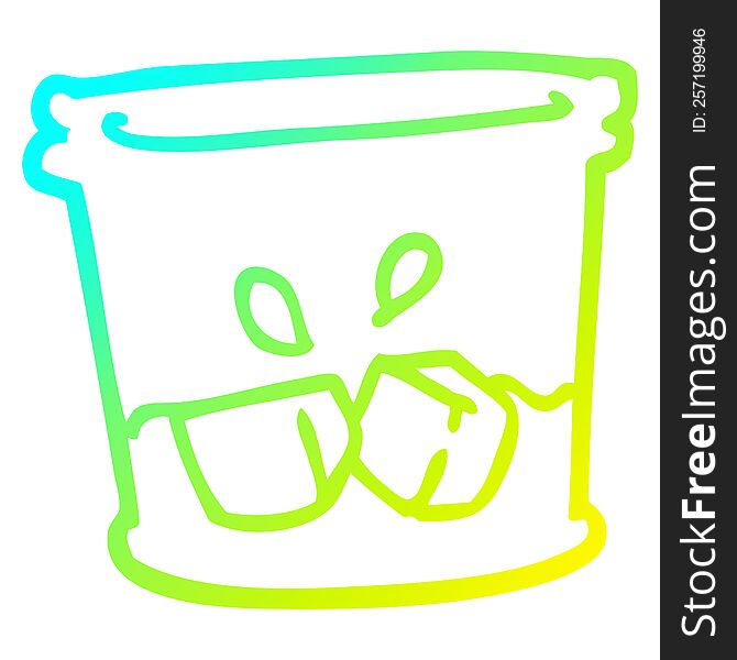 cold gradient line drawing of a cartoon drink in tumbler