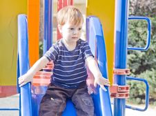 Small Boy On A Slide Royalty Free Stock Images Small Boy On A Slide Royalty Free Stock Images