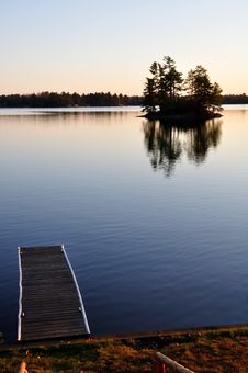 Pier And Island At Sunset Royalty Free Stock Photos Pier And Island At Sunset Royalty Free Stock Photos
