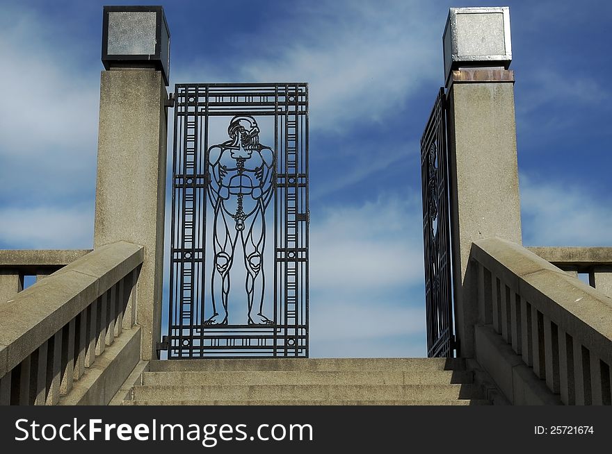 Entrance An Iron Gate To Vigeland Park In Oslo