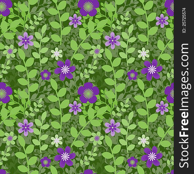 Floral background with violet flowers