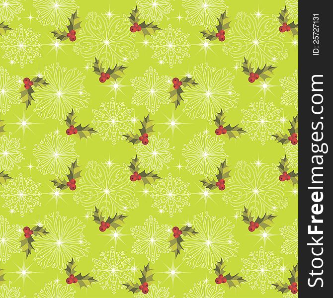 Winter bright seamless background with snowflakes and stars. Winter bright seamless background with snowflakes and stars