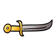 Cartoon Doodle Curved Dagger Royalty Free Stock Image