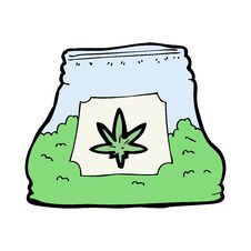 Free Cartoon Bag Of Weed Stock Photos - 257206263