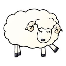 Cartoon Doodle Cute Sheep Stock Photography