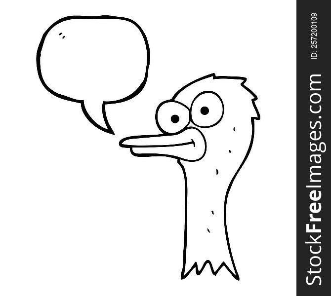 speech bubble cartoon ostrich head