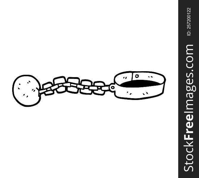 Line Drawing Cartoon Ball And Chain