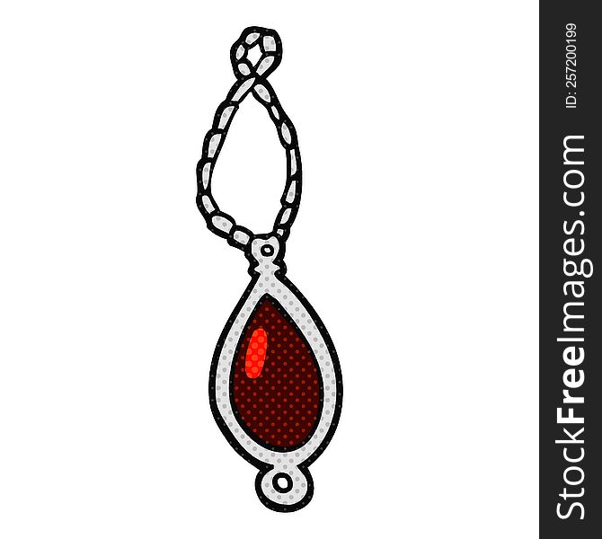 freehand drawn cartoon red pendant
