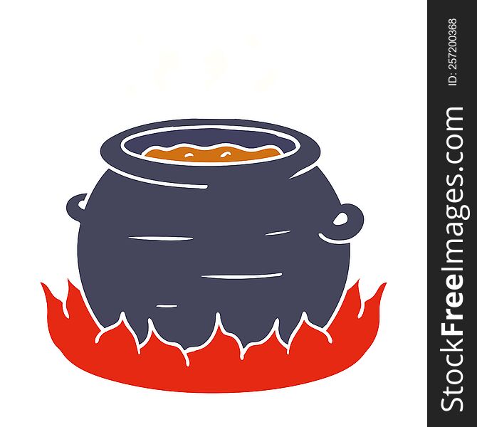 Cartoon Doodle Of A Pot Of Stew