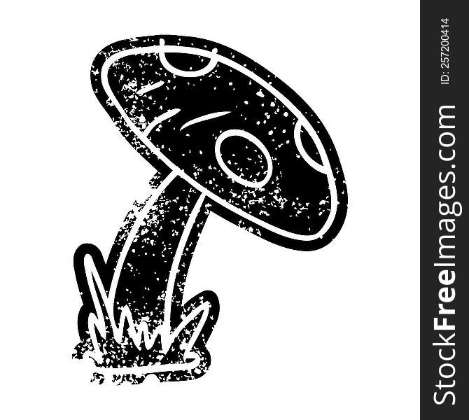 Grunge Icon Drawing Of A Toad Stool