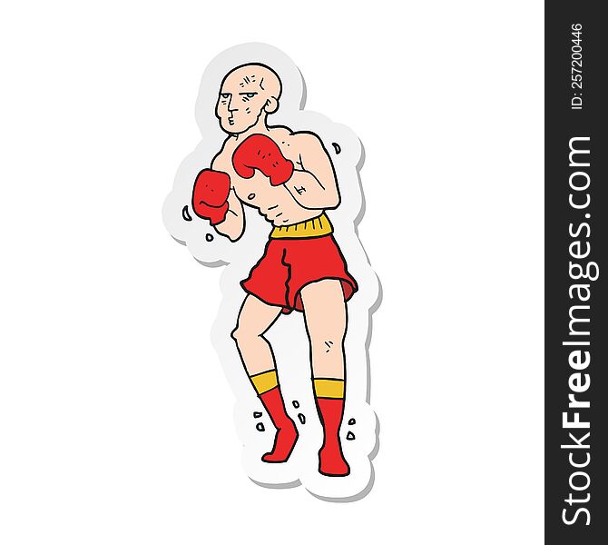 sticker of a cartoon boxer