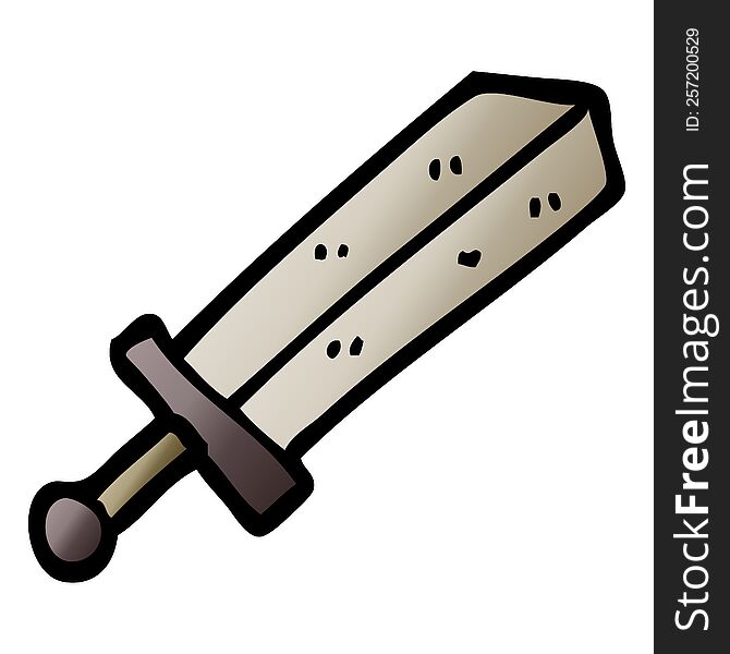 Vector Gradient Illustration Cartoon Sword