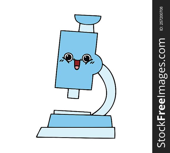 cute cartoon of a microscope. cute cartoon of a microscope