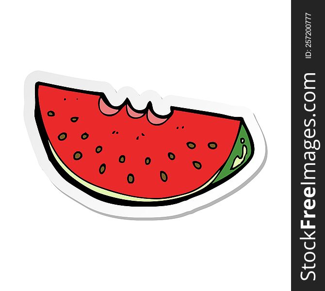 sticker of a cartoon watermelon slice