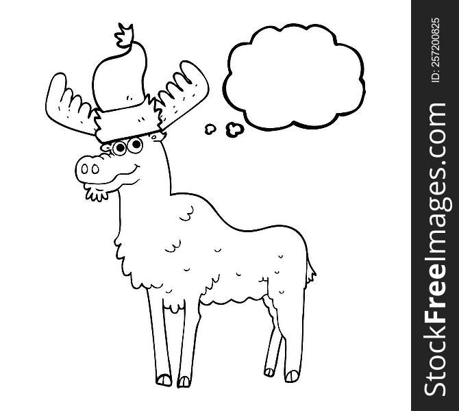 Thought Bubble Cartoon Christmas Moose