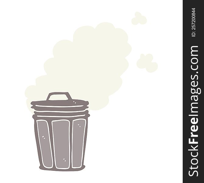 flat color style cartoon stinky garbage can